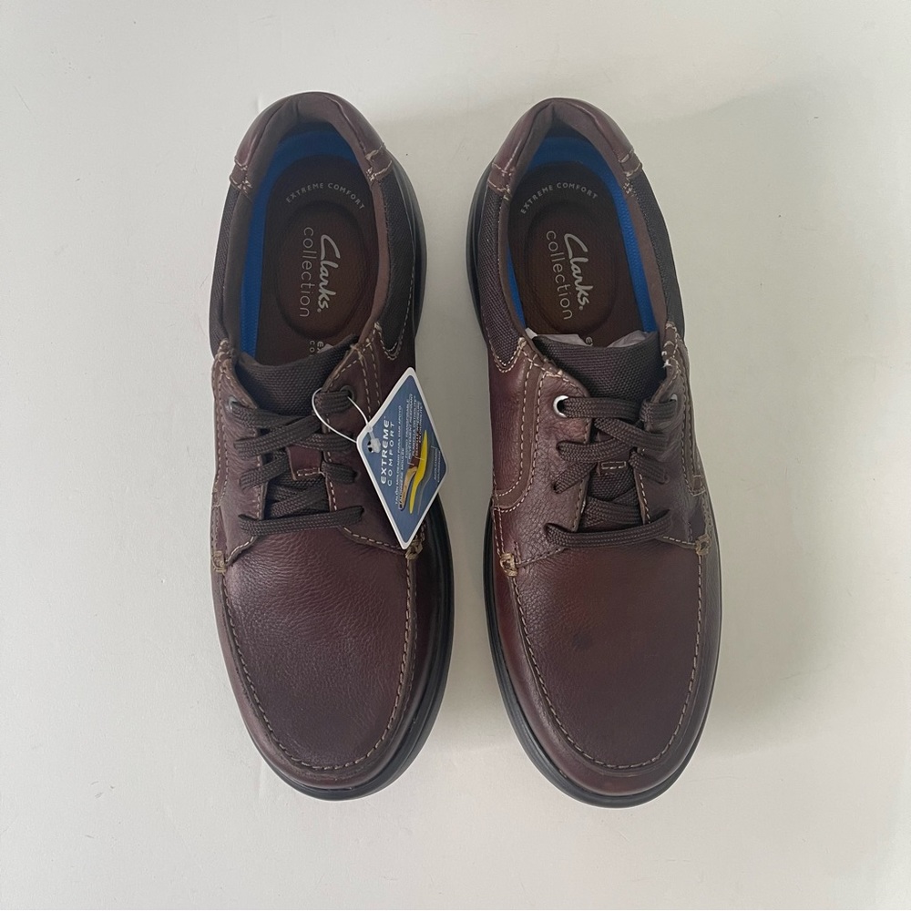 Clarks Mens Bradley Vibe Moc Toe Sneaker In Tan Tumble - New In Box -Reemoly - Picture 4 of 16